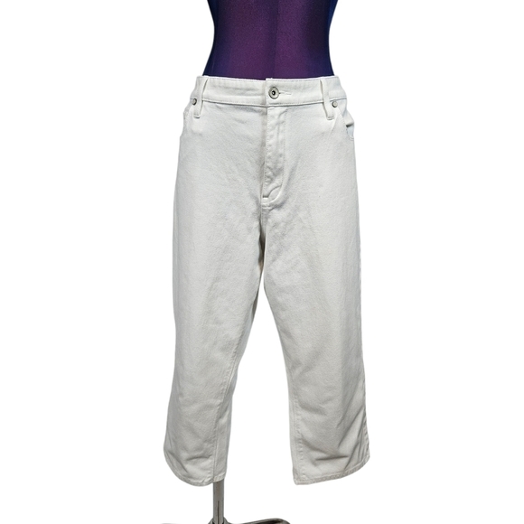 Coldwater Creek Classic Fit Cropped White Denim Jeans Size 16 Women's Plus - Picture 11 of 12